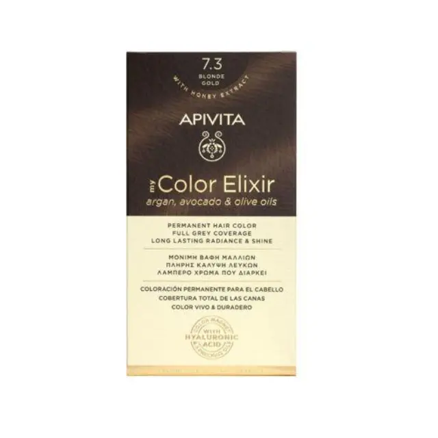 Apivita My Color Elixir Βαφή Μαλλιών Νο 7.3 Ξανθό Χρυσό με Έλαια Άργκαν, Αβοκάντο & Ελιάς, 1τεμ
