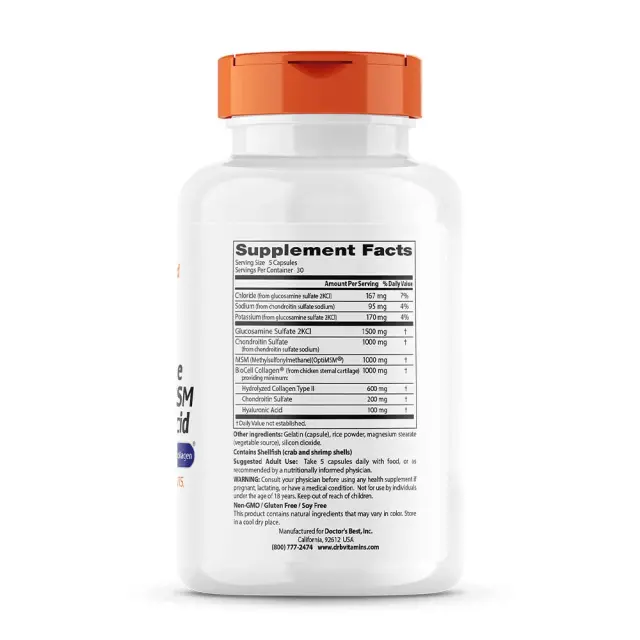 Doctor's Best Glucosamine Chondroitin MSM + Hyaluronic Acid 2