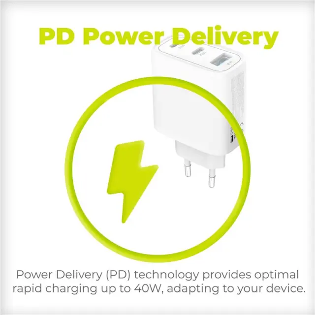 Mobile Origin GaN 40W Wall Charger MO13, 1 USB-A + 2 USB-C 2