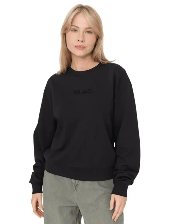 Vans - Γυναικείο Φούτερ W Essential H Fit Rlx Crew VN000RAM-BLK Μαύρο - XS