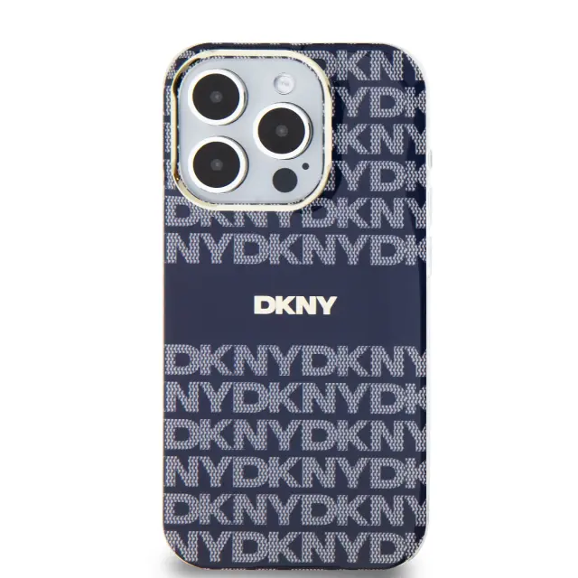 DKNY PC/TPU Repeat Pattern Tonal Stripe Magsafe Case for iPhone 13 Pro Blue 2