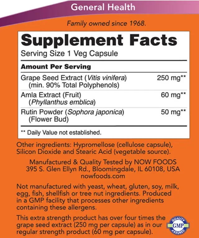 Now Foods Grape Seed 250 Mg 2