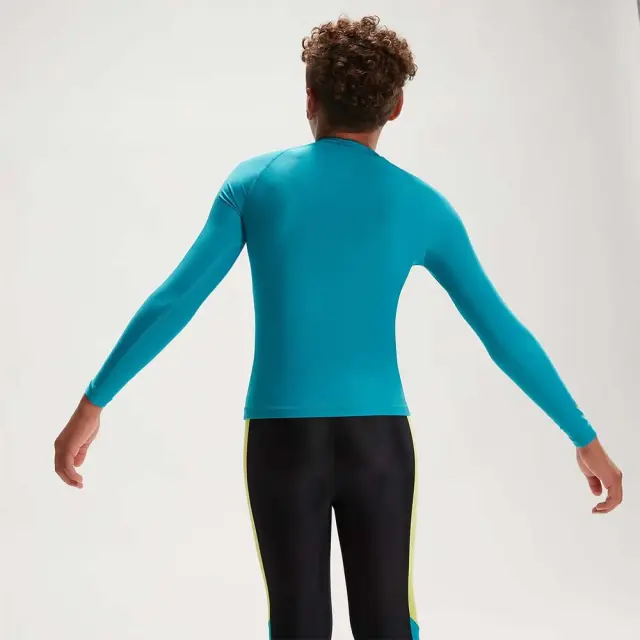 Speedo Unisex Kids Long Sleeve UV Protection Rash Top Πετρόλ 800319314308 (Speedo) - 164 3