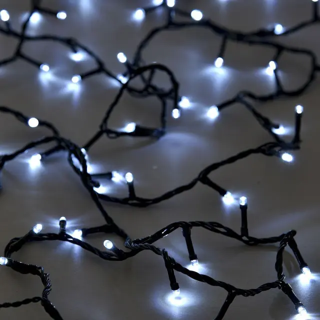 200 LED Σταθερό Με 8 Προγράμματα Πράσινο Καλώδιο Ψυχρό Φως Εσωτ. Και Εξωτ. Χώρου 20+1.5m