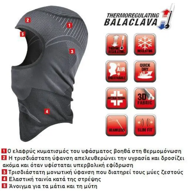 Ισοθερμική Μπαλακλάβα Cofra Usken anthracite - One size 2
