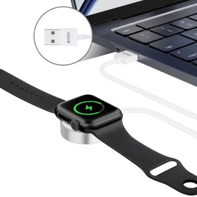 Tech-Protect Ασύρματός Φορτιστής UltraBoost Magnetic USB-A for Apple Watch 1.2m White 3
