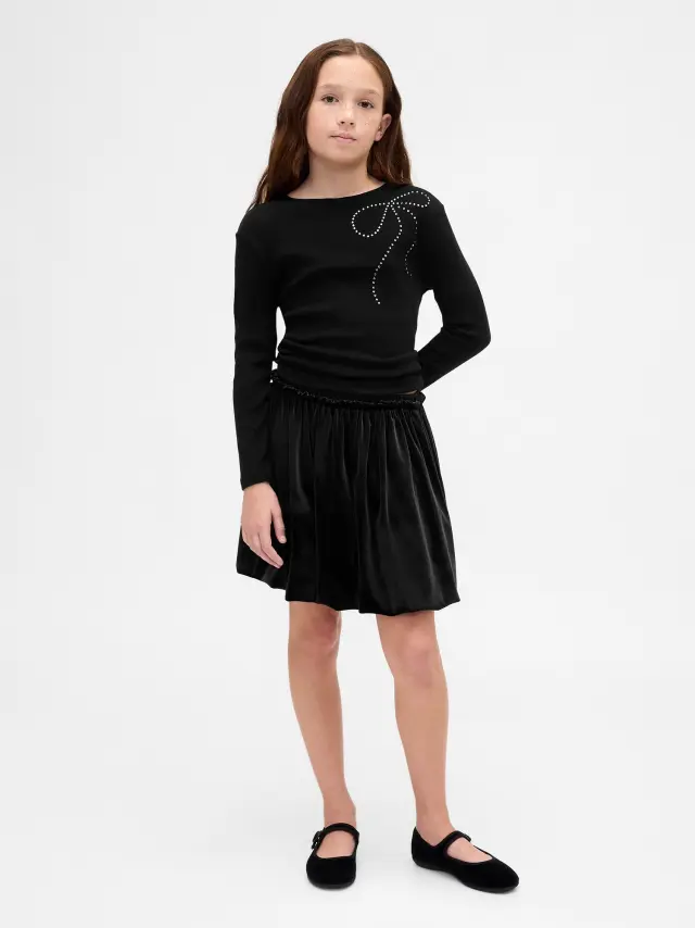 Παιδική Velour Bubble Φούστα Black