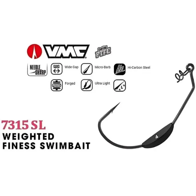 VMC Weighted Finesse Swimbait 7315SL Offset – Αγγίστρι με Βάρος & Spring 2/0 3