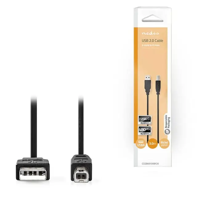 Καλώδιο USB High-Speed A αρσ. - USB B αρσ., 3.00m.