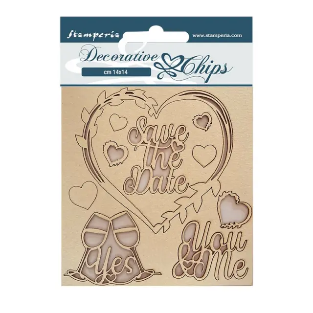 Chipboard Stamperia 14x14cm, You and me, Save the date