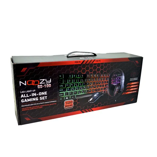 Gaming Set Noozy GS-100 που αποτελείται από Gaming Ακουστικά με Μικρόφωνο, 4D Ποντίκι, LED Πληκτρολόγιο και Mousepad 2