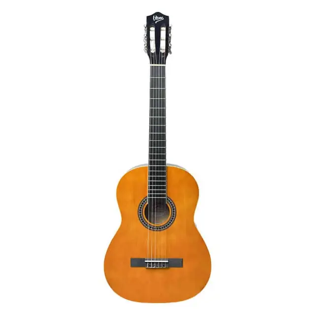 V-TONE CG TWO YL classical guitar 4/4 natural wood to learn for beginners picks strap spare strings cover chords adjustment key set 2