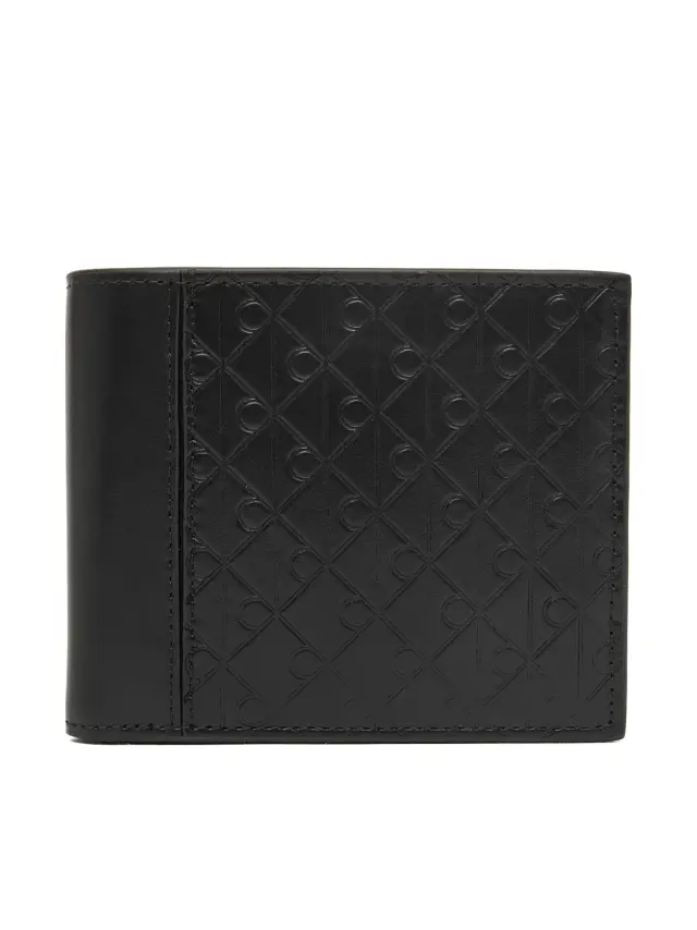 Calvin Klein Refined Emblem Mix Billfold W/ Flap Μαύρο