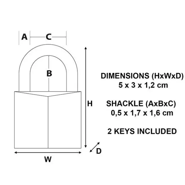Master Lock 639EURD - Λουκέτο μπρούτζινο επινικελωμένο με λαιμό Inox 30mm 3
