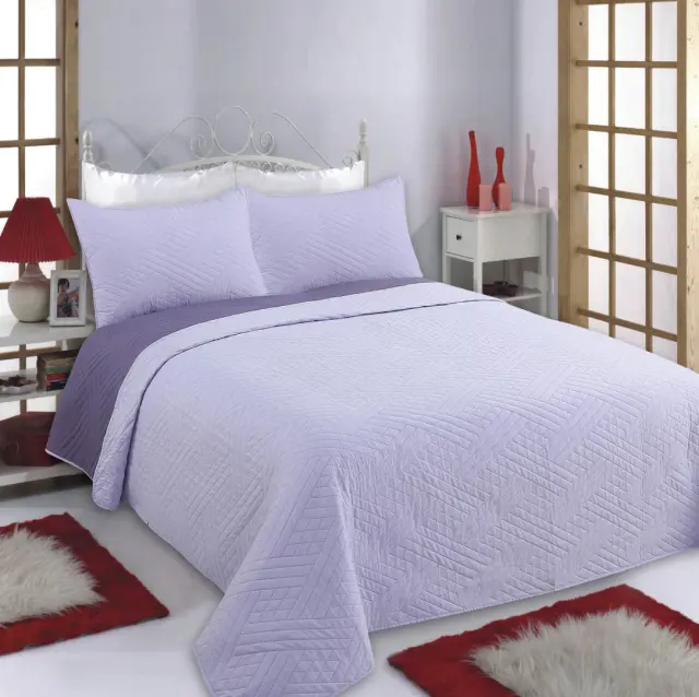 ΚΟΥΒΕΡΛΙ σετ (220cm x 240cm + 2 x 50cm x 70cm) DIAMOND lila/purple - -