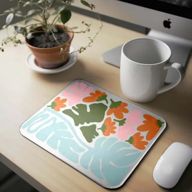 Mousepad ( flowers 70s , design-06 ) Διαστάσεις: 23cm(μήκος) x 20cm (ύψος)