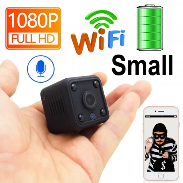 Mini επαναφορτιζόμενη κάμερα HD video WiFi με νυχτερινή λήψη MINI 110-DA