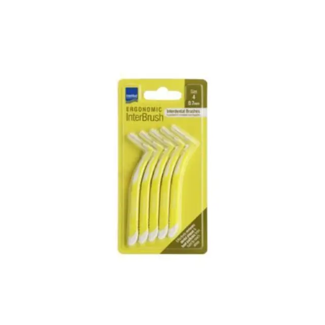 Intermed Ergonomic Interbrush Μεσοδόντια Βουρτσάκια Κίτρινο Size 4 - 0.7mm, 5τεμ