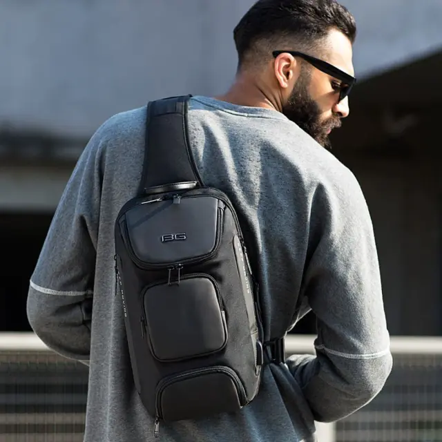 Crossbody αντρικό Bange 7086 μαύρο 2
