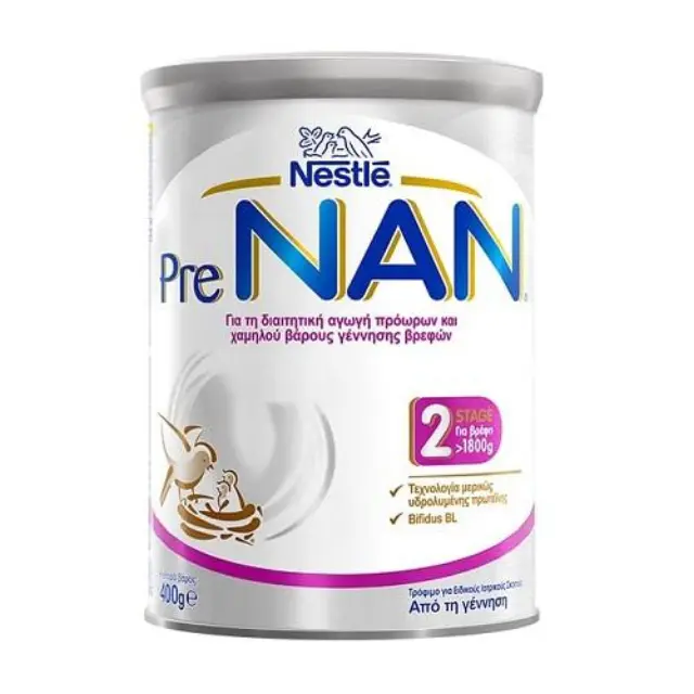 Nestle Pre NAN Stage 2 Discharge Γάλα για Πρόωρα και Χαμηλού Βαρους Γέννησης Βρέφη, 400gr 0m+.