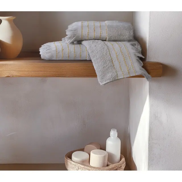 Σετ Πετσέτες 3 Τεμαχίων Nef-Nef Quantro Beige 30x50,50x90,70x140 3