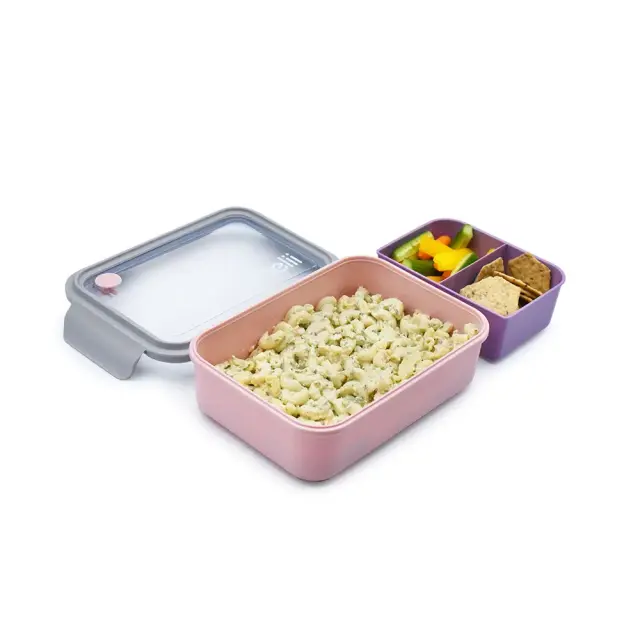Melii Δοχείο Φαγητού Bento 3 Θέσεων 1250ml Pink – Purple New 2