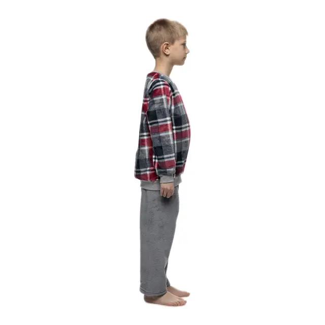 Galaxy Παιδική Πυτζάμα Αγόρι Καρό Fleece, Χρώμα Πολύχρωμο 3