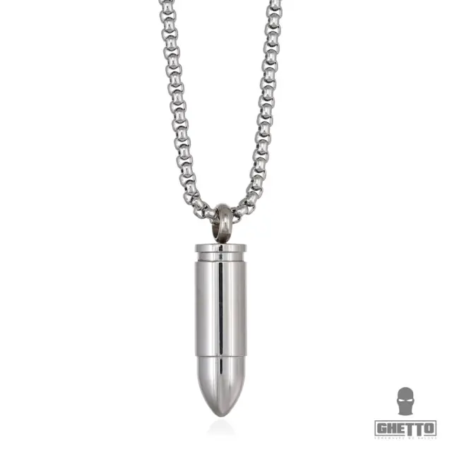 Ghetto Hip Hop Necklace Bullet Pendant Stainless Steel