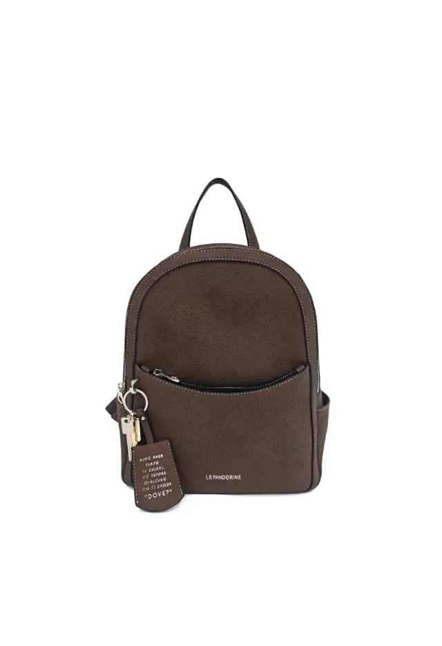LE PANDORINE - Kyoto medium backpack with dark brown charm