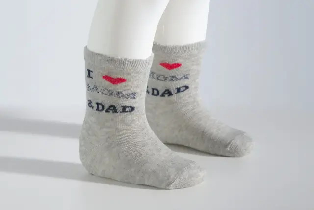 Socks Kid I Love Mom + Dad Γκρι