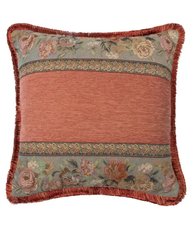 Μαξιλαροθήκη με κρόσσι 572 (65cm x 65cm) κεραμιδί - -