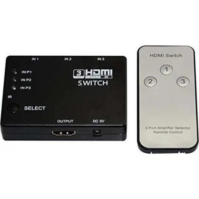 HDMI Switch 3 Σε 1 1080P Με Τηλεχειριστήριο OSIO HDVS-310 2