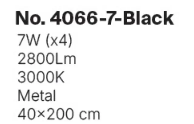 Inlight Κρεμαστό φωτιστικό LED 7* 5W 3000K από μαύρο μέταλλο D:40X200cm (4066-7-Black) 2