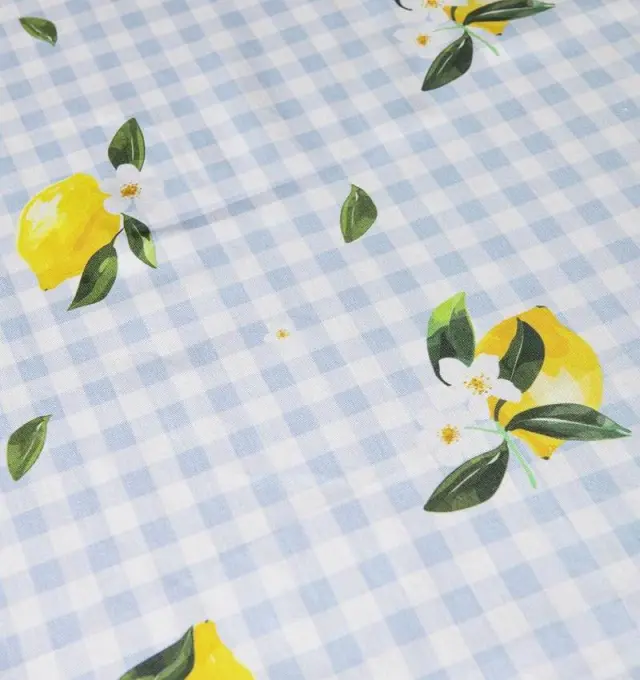 Τραπεζομάντηλο αλέκιαστο Lemon Tree Γαλάζιο, Κίτρινο Τραπεζομάντηλο 140x240 2