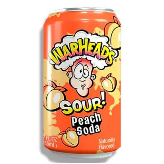 Warheads Peach Sour Soda 355ml