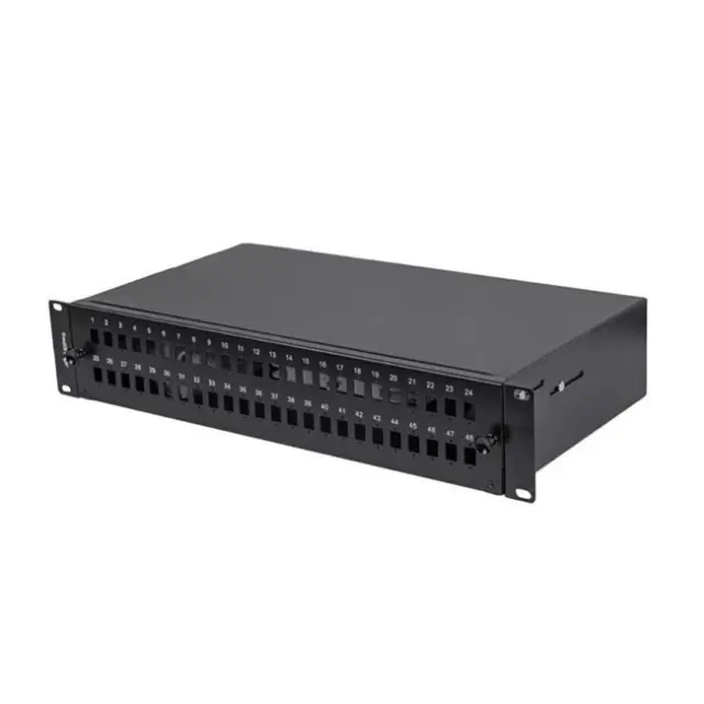 Lanberg Rackmount 19" 2U Fiber Patch Panel 48XSC Simplex / 48XLC Duplex Black & Accessories (FOP1-48SS-LDB) 2
