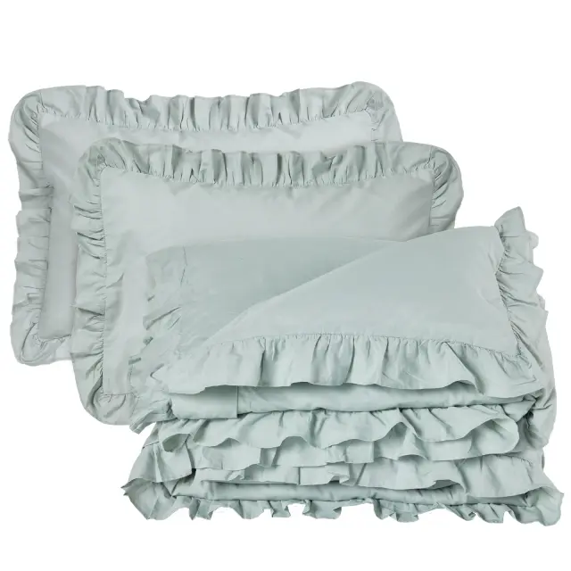 Σετ Σεντόνια 240x270 Υπέρδιπλα Daily Das Home 3166 Mint 100% βαμβακερόΧωρίς Λάστιχο 3
