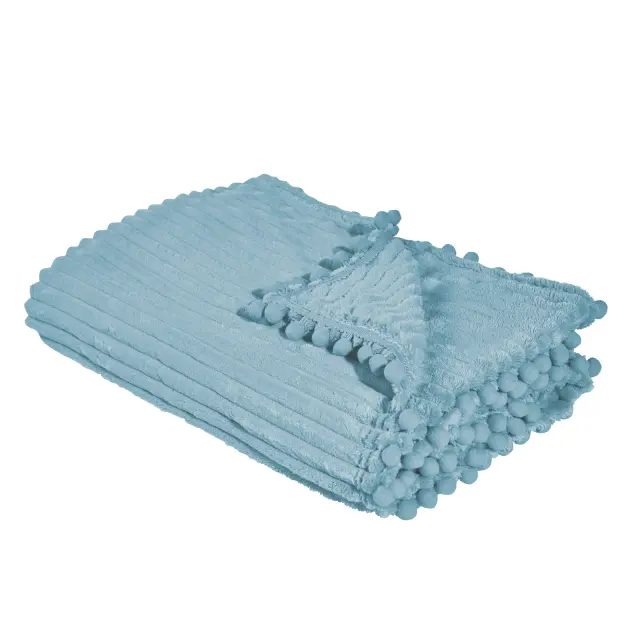 Κουβέρτα 220x240 Υπέρδιπλη Fleece 330gsm Das Home 1355 Γαλάζιο 100% Πολυέστερ 3