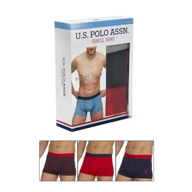 U.S. Polo ASSN. Ανδρικό Boxer Stretch Cross - Τριπλό Πακέτο, Χρώμα Σκ.Μπλε-Κόκκινο - S