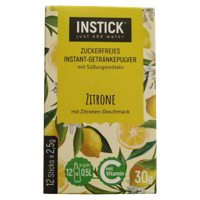 Χυμός σε Σκόνη INSTICK, Λεμόνι, 12 sticks x 2.5γρ