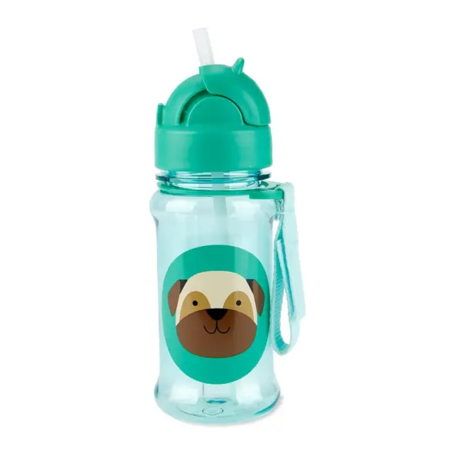 Skip Hop Zoo Tritan Παγούρι με Καλαμάκι 355ml Pug Green 2