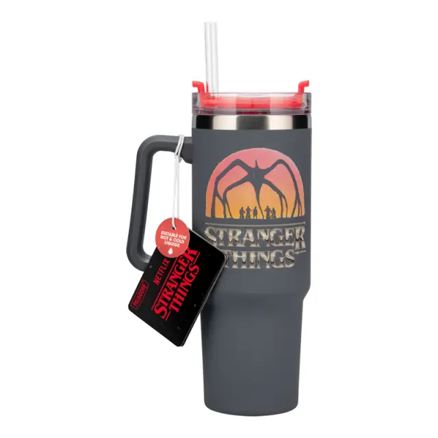 Paladone Ποτήρι Θερμός Ανοξείδωτο με Καλαμάκι 600ml Stranger Things (PP14605ST)