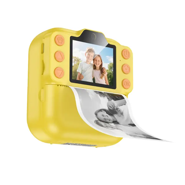 Kids Dual HD Camera Hoco DV211 με Οθόνη 2.0" 1300mAh με 2GB Κάρτα Μνήμης και Δυνατότητα Εκτύπωσης Φωτογραφιών Κίτρινη-Πορτοκαλί