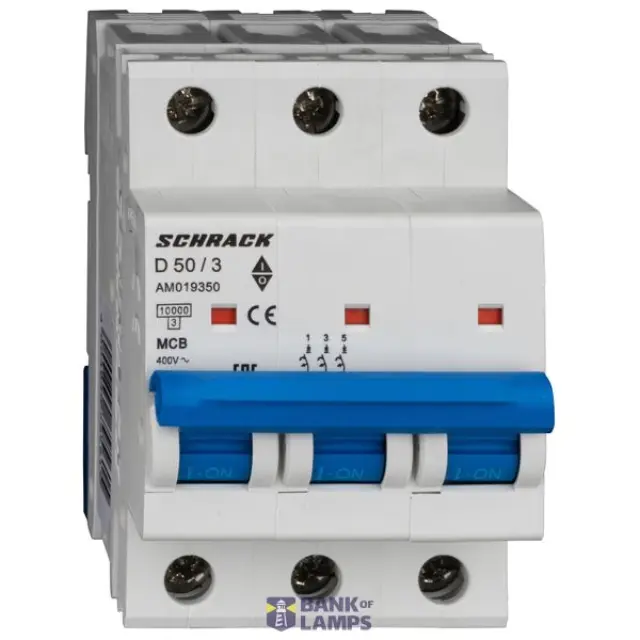 Miniature Circuit Breaker (MCB) AMPARO 10kA, D 50A, 3-pole
