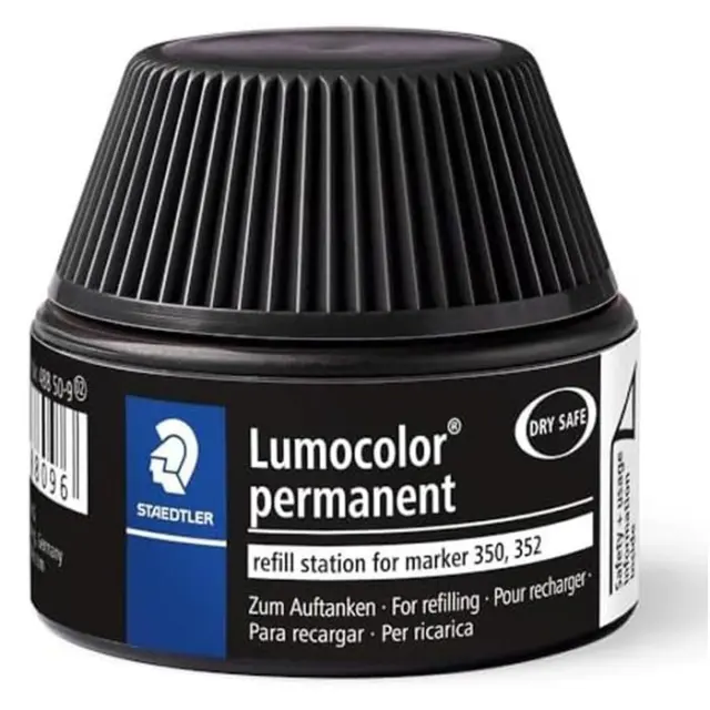 Staedtler Μελάνι Επαναγεμίσματος για Μαρκαδόρους Lumocolor 350, 352 - Μαύρο - 30ml
