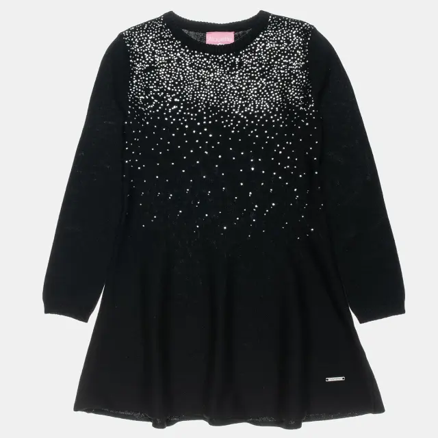 Φόρεμα πλεκτό με glitter τύπωμα