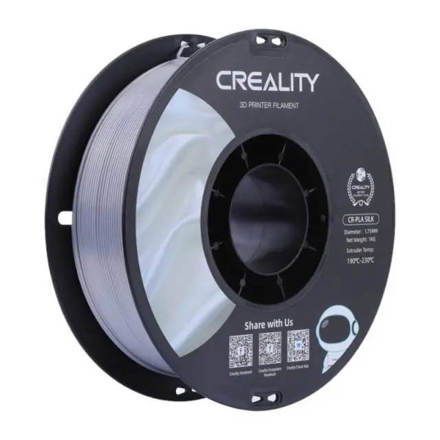 Creality3D CR-PLA Silk 1.75mm Ασημί- Silver 1kg (3301120007)