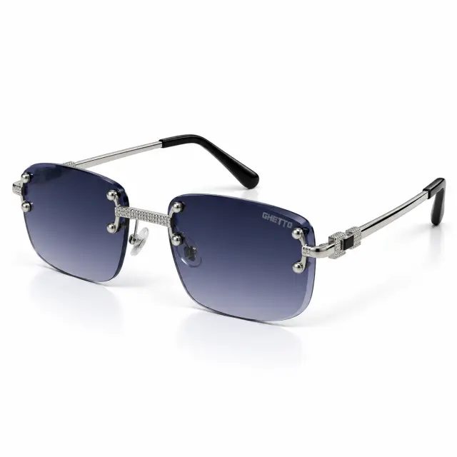 Ghetto Palette Sunglasses – Navy Gradient / Silver 2