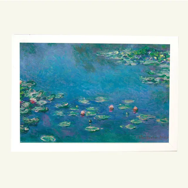 Αφίσα Claude Monet (Waterlillies) 61x91,5εκ Κορνίζα Ξύλινη Χρώμα Λευκό Με Ακρυλικό Τζάμι Άθραυστο ( K1041-3 +PP34878)
