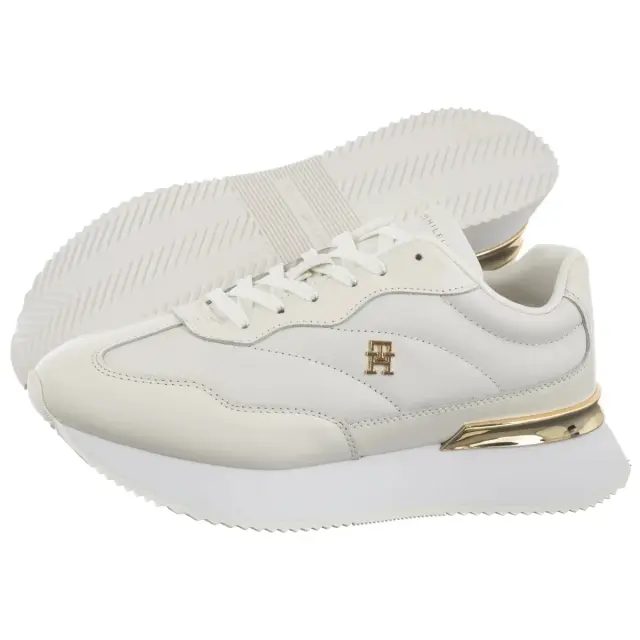 Γυναικεία Δερμάτινα Sneakers Tommy Hilfiger FW0FW09033-0LE Λευκά Άσπρο - 36 3